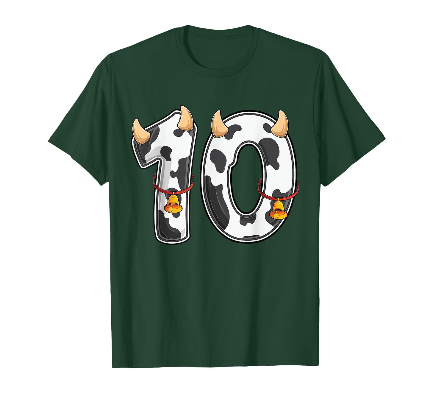 Cow Girl Boy Farmer 10th Birthday Ten 10 Years Old Bday Kids T-Shirt