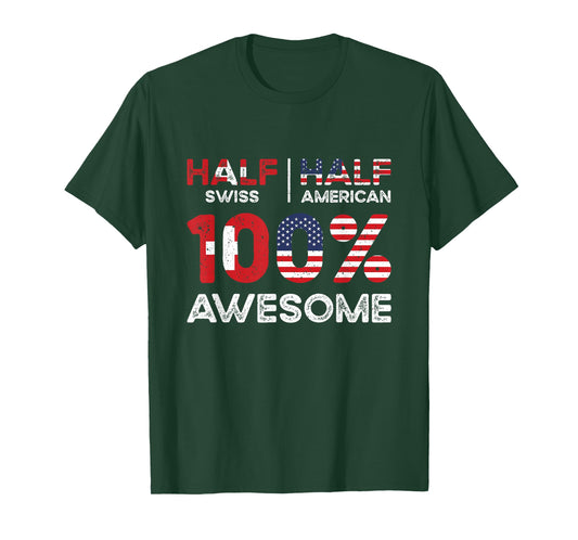 Swiss American Patriot USA Grown Switzerland US Flag T-Shirt