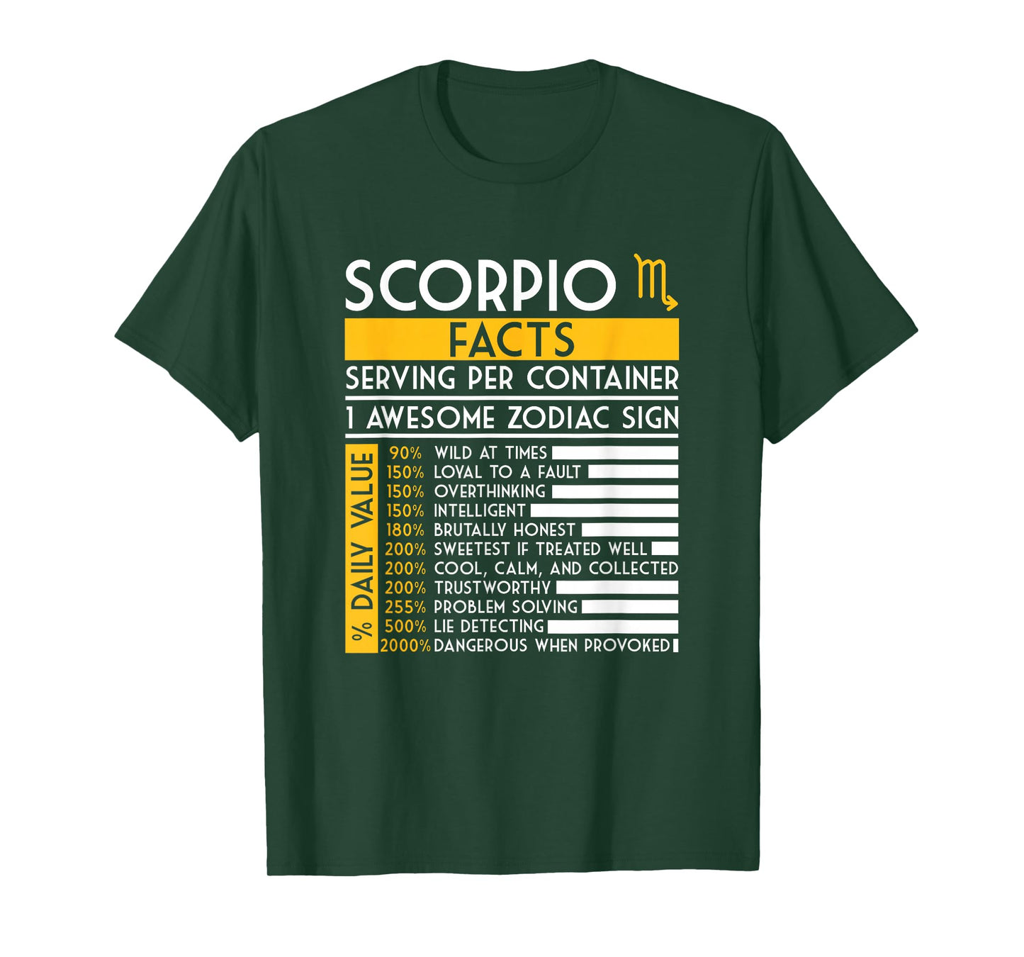 Scorpio Facts Zodiac Sign Horoscope Funny Astrology T-Shirt