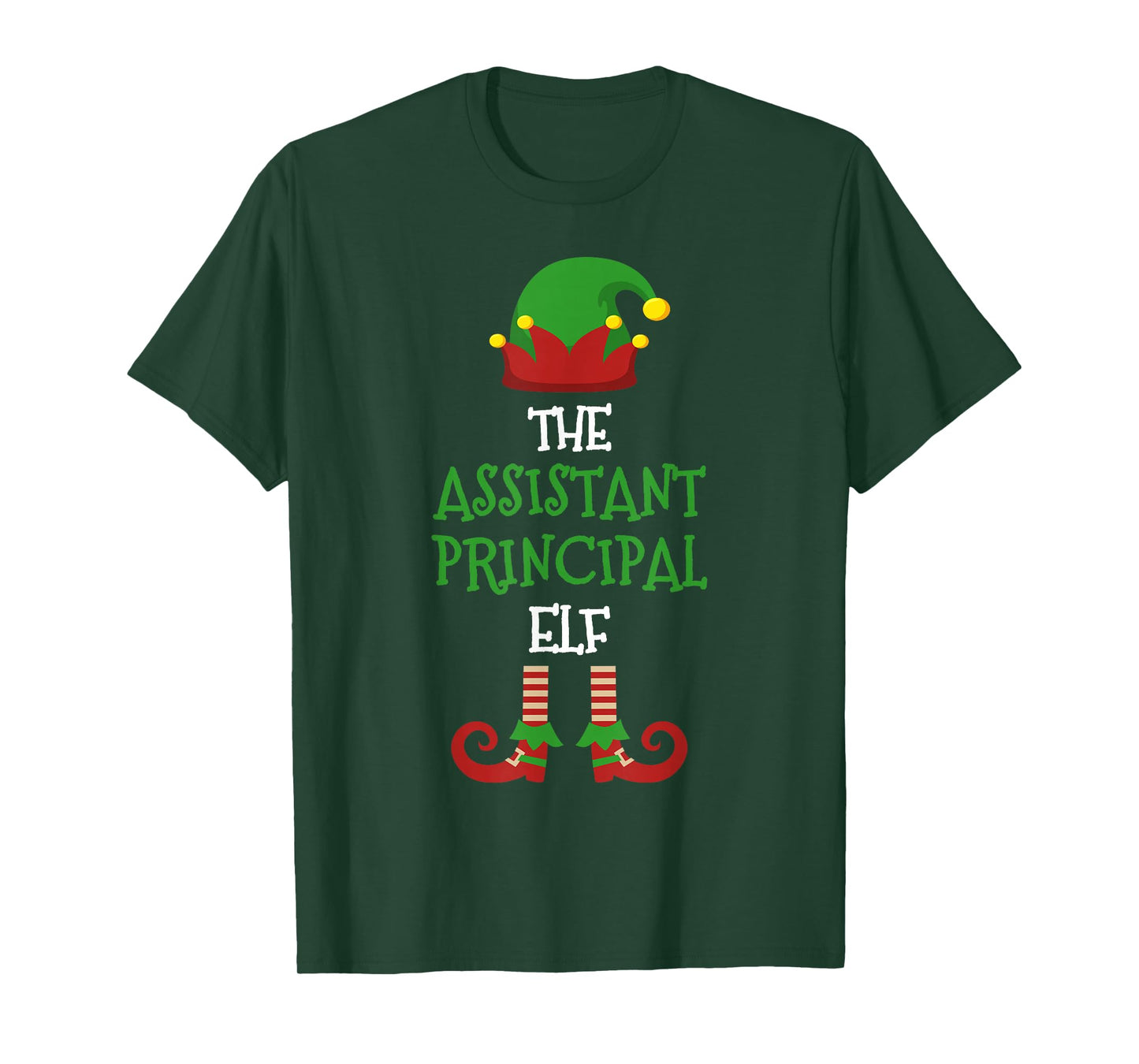 Assistant Principal Elf Matching Pajamas Christmas Teacher T-Shirt