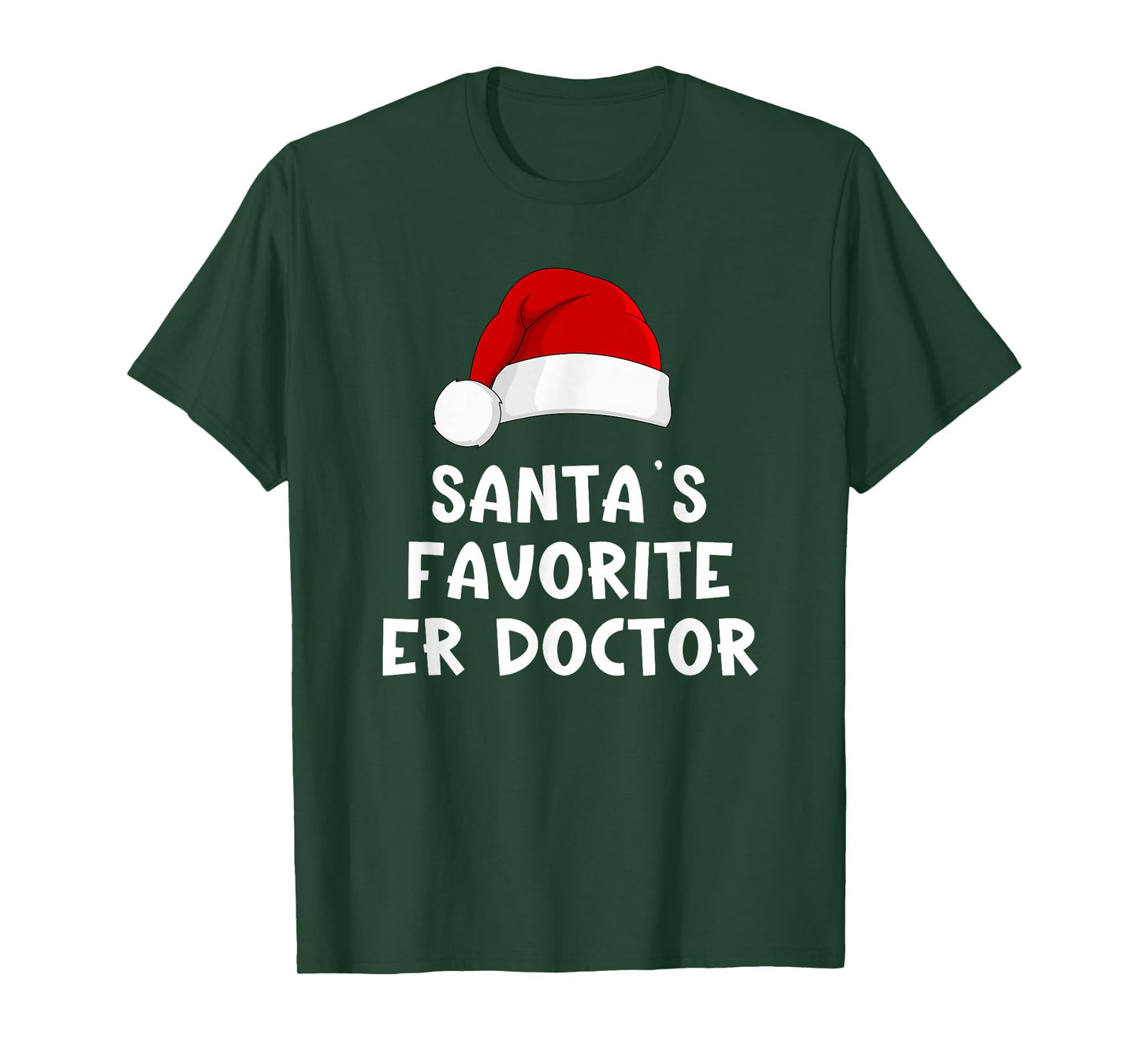 Christmas Santa's Favorite Er Doctor Funny Xmas Pajama T-Shirt