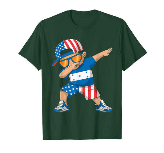 Half American Half Honduran USA Flag Honduras America T-Shirt