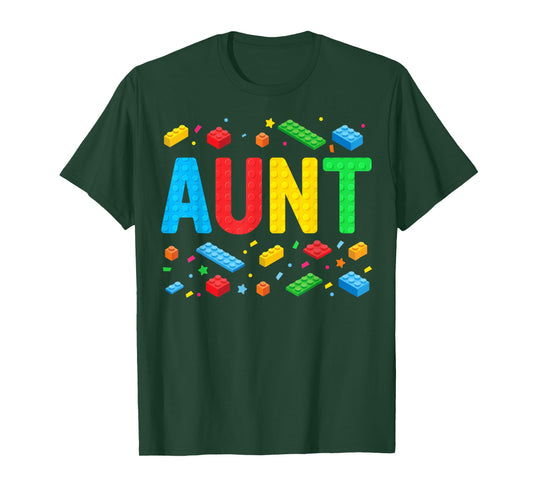 Aunt Master Builder Building Bricks Blocks Family Matching T-Shirt