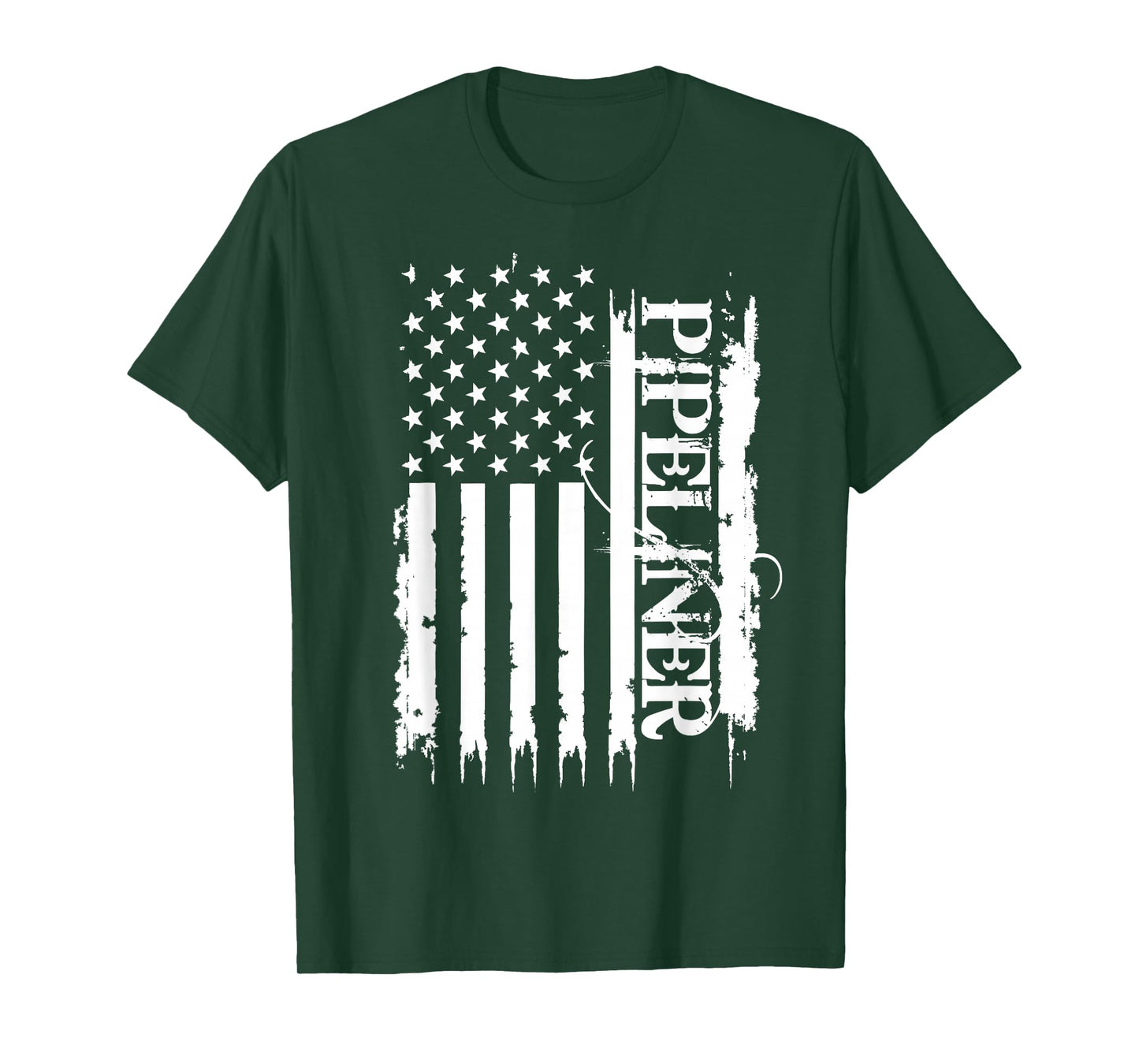 Pipeliner United States Distressed w US Flag T-Shirt