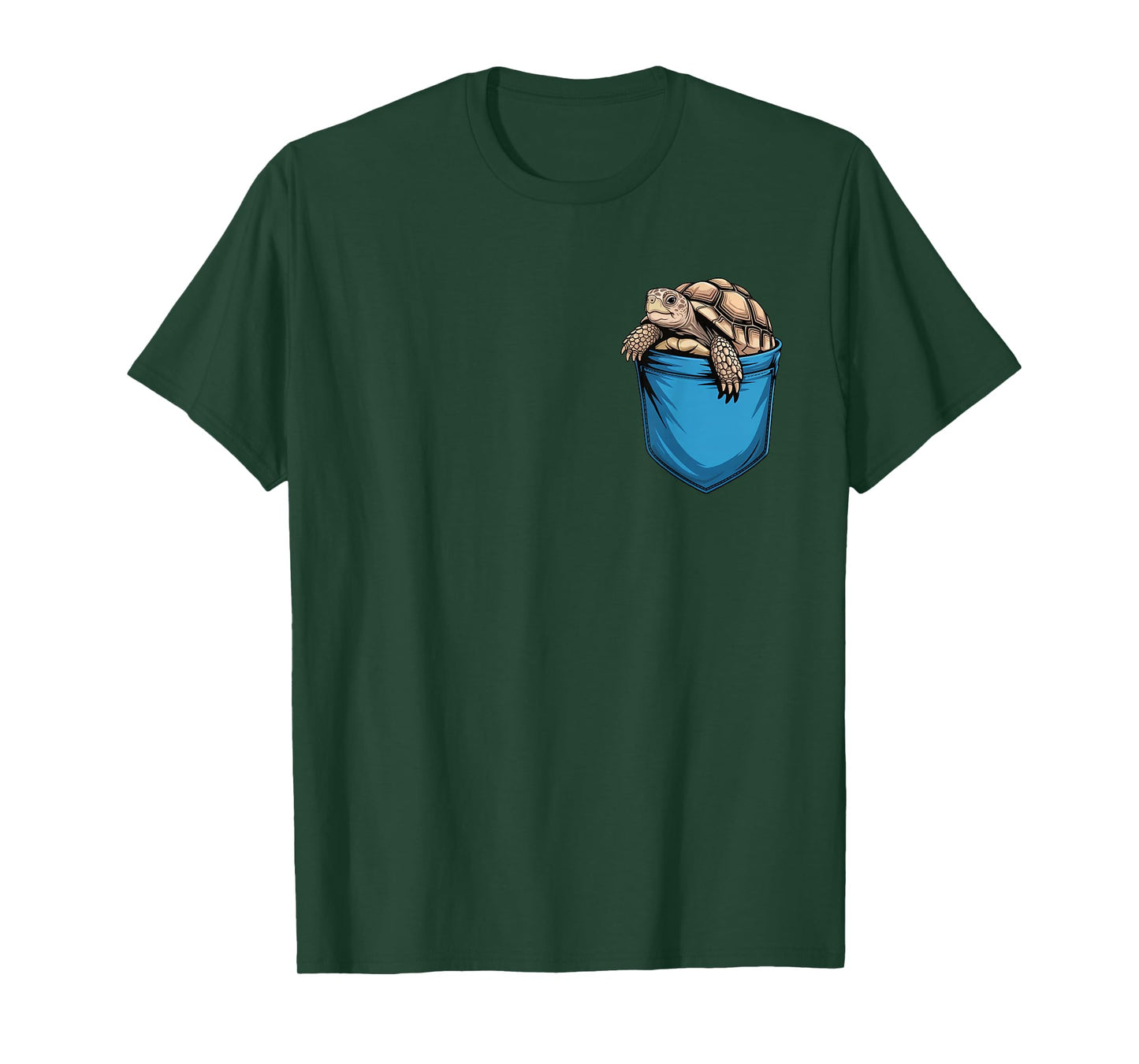 Cute Pocket Sulcata Tortoise Lovers T-Shirt