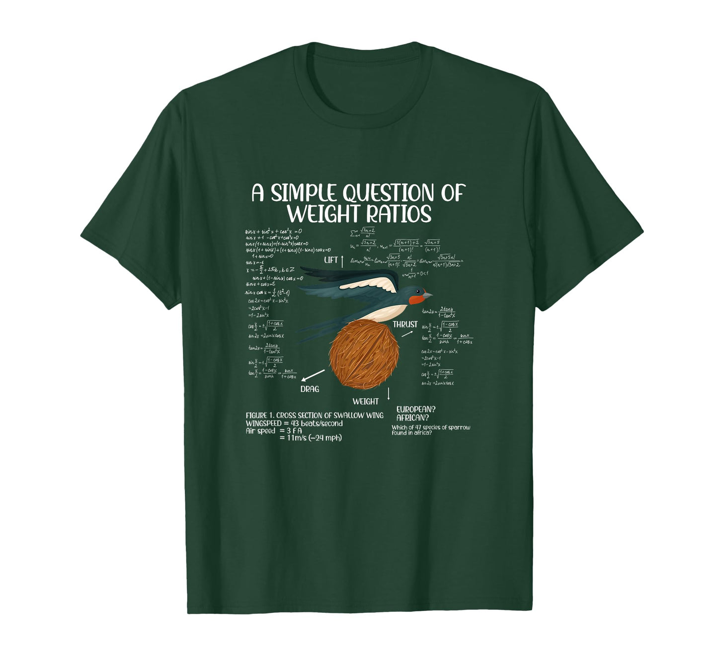 A Simple Question of Weight Ratios Math Teacher T-Shirt