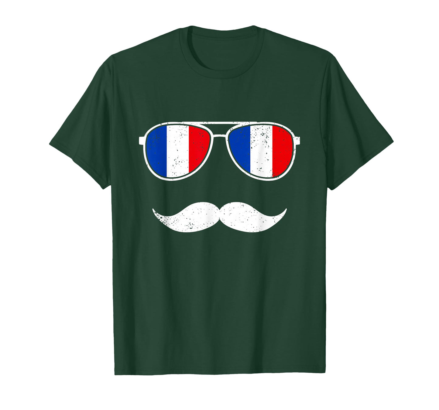 France Flag Retro Sunglasses Mustache Funny French Boys T-Shirt