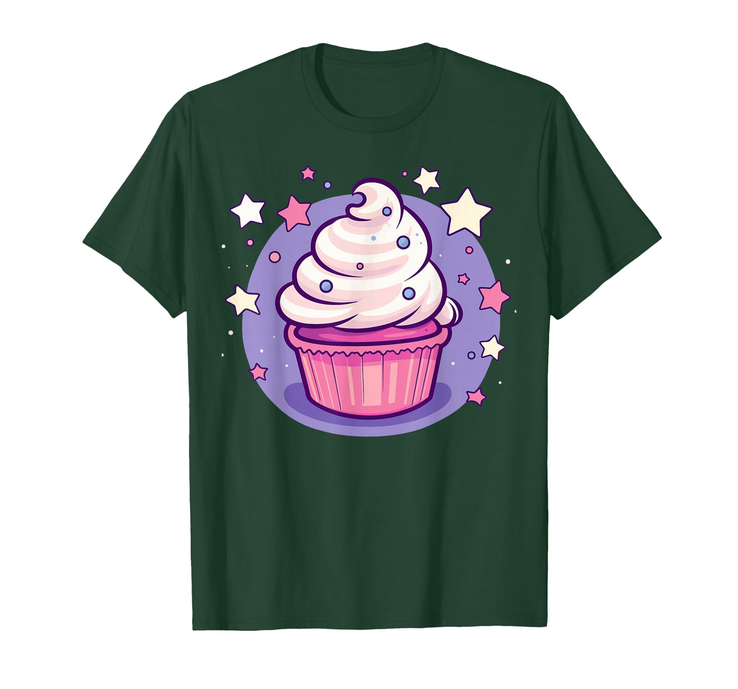 Cupcake Cute Pastel Kawaii Celestial Stars Baking Dessert T-Shirt