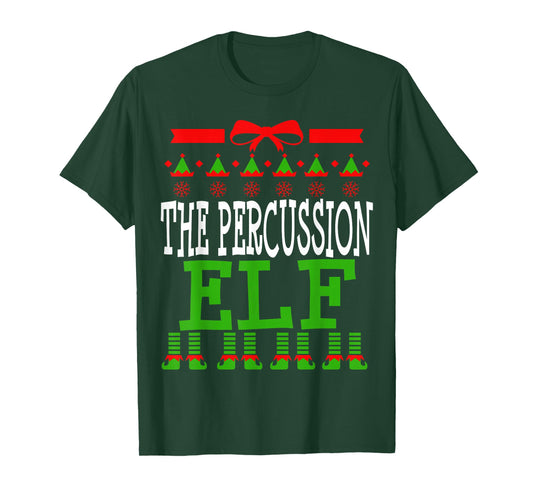 Percussion Elf Funny Matching Marching Band Christmas Drum T-Shirt