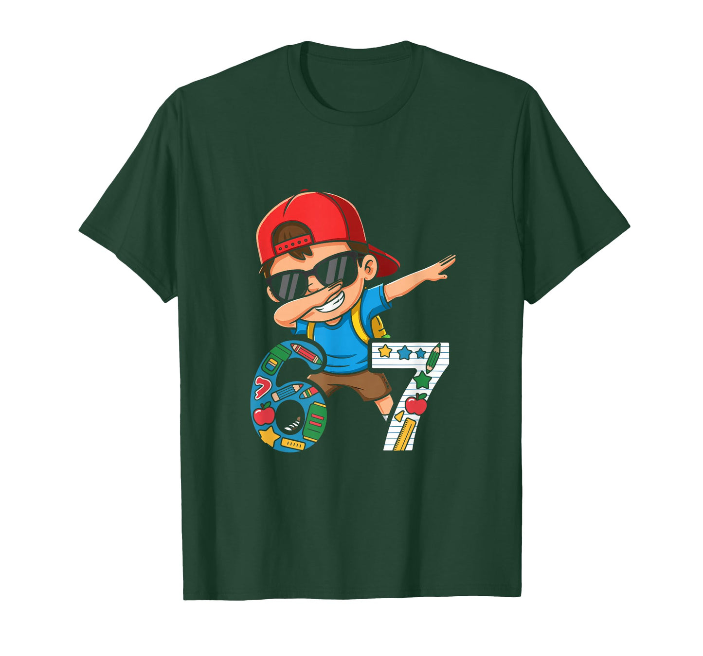 Six Seven 67 Days of School Funny Meme Student Dab Dabbing T-Shirt