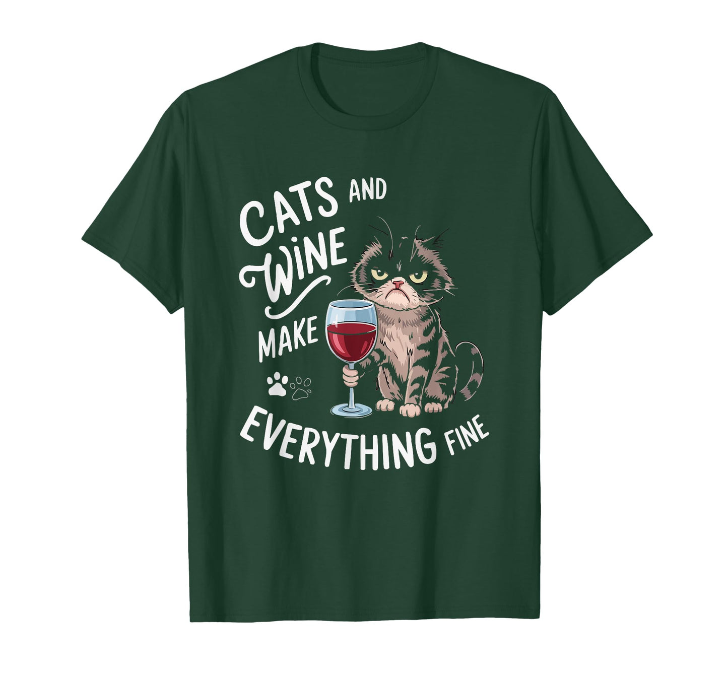 Wine Cat Owner Kitty Meow Alcohol Drinking Winemaker T-Shirt