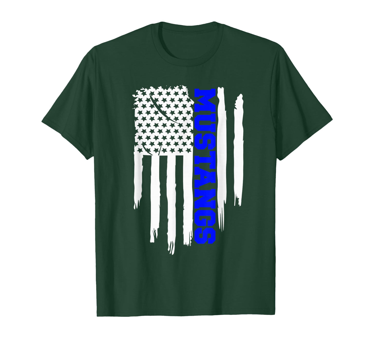 Friendswood Mustangs American Flag T-Shirt