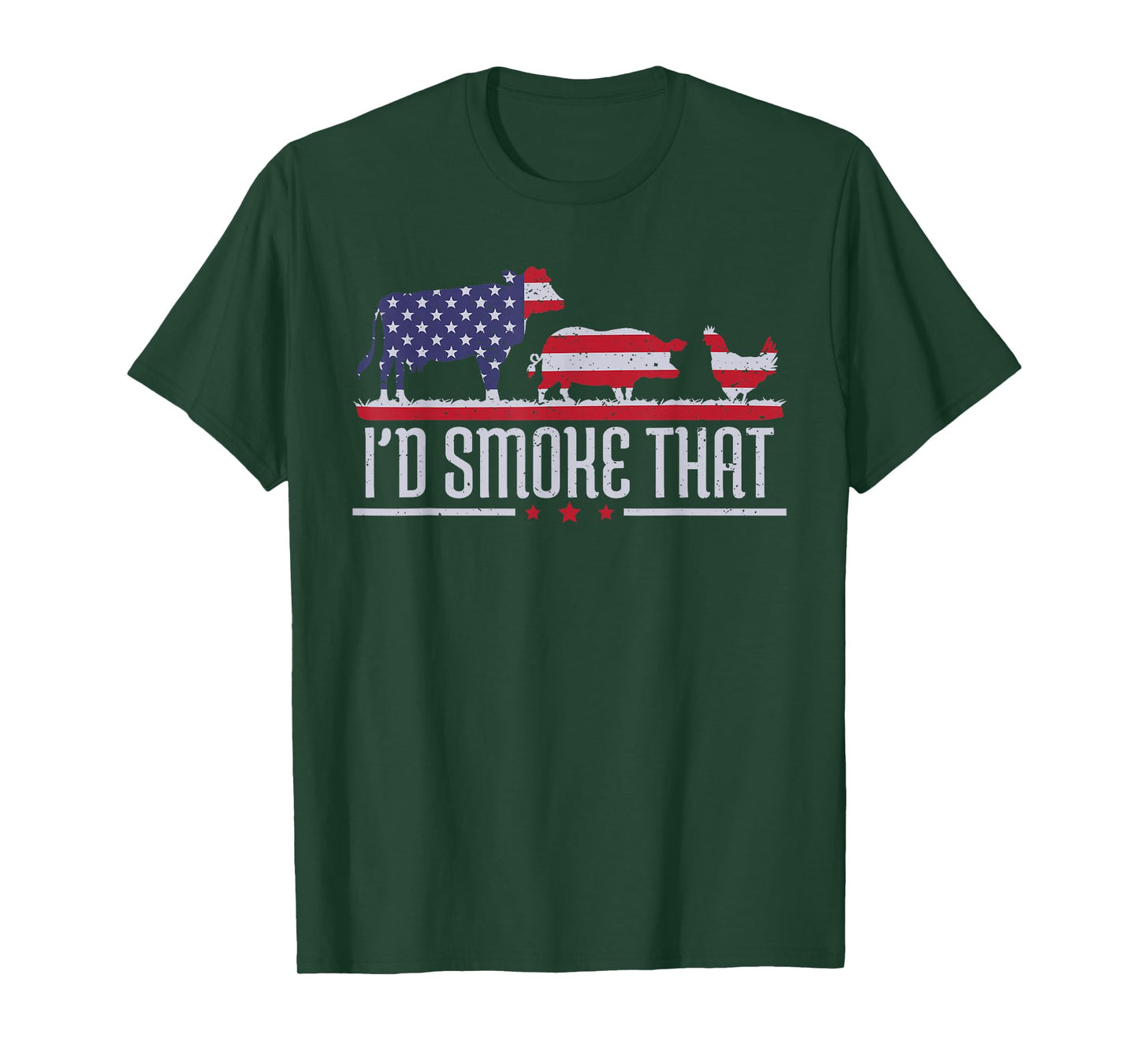 4th July I'd Smoke That Patriot BBQ Barbeque Cook Chef T-Shirt