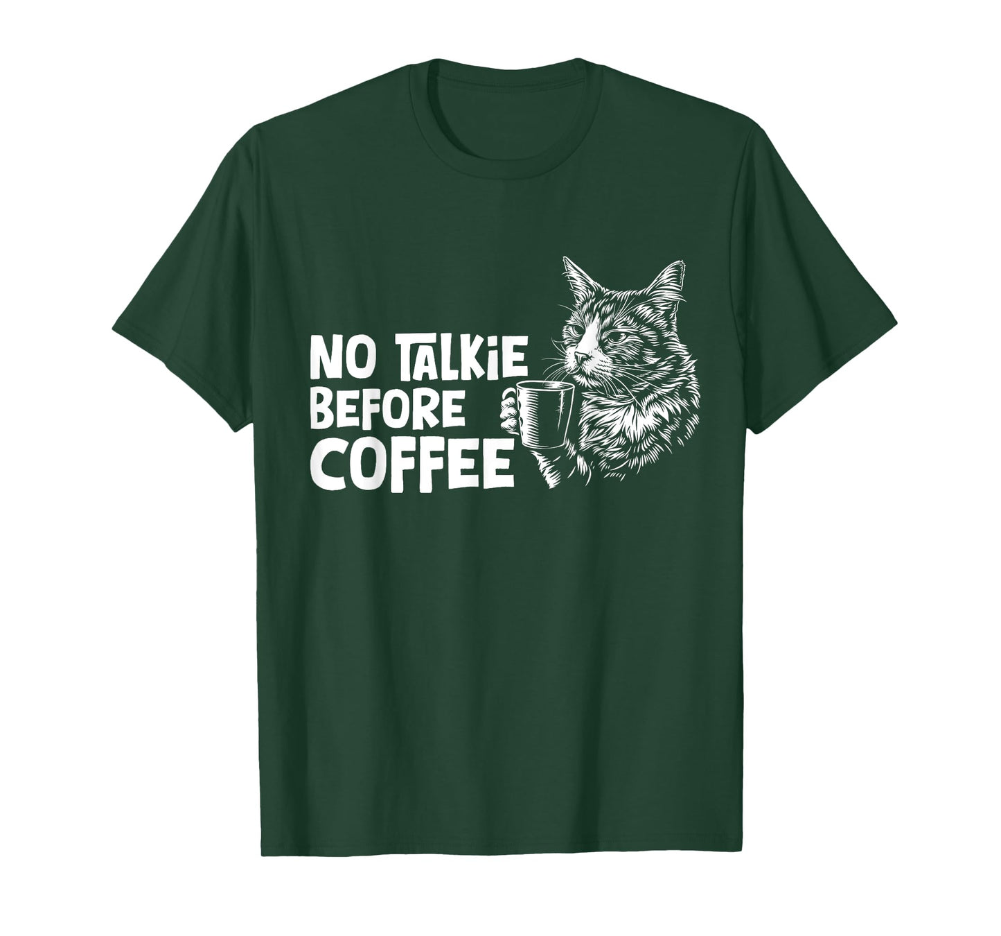 No Talkie Before Coffee Lover Funny Barista Cat Lover T-Shirt