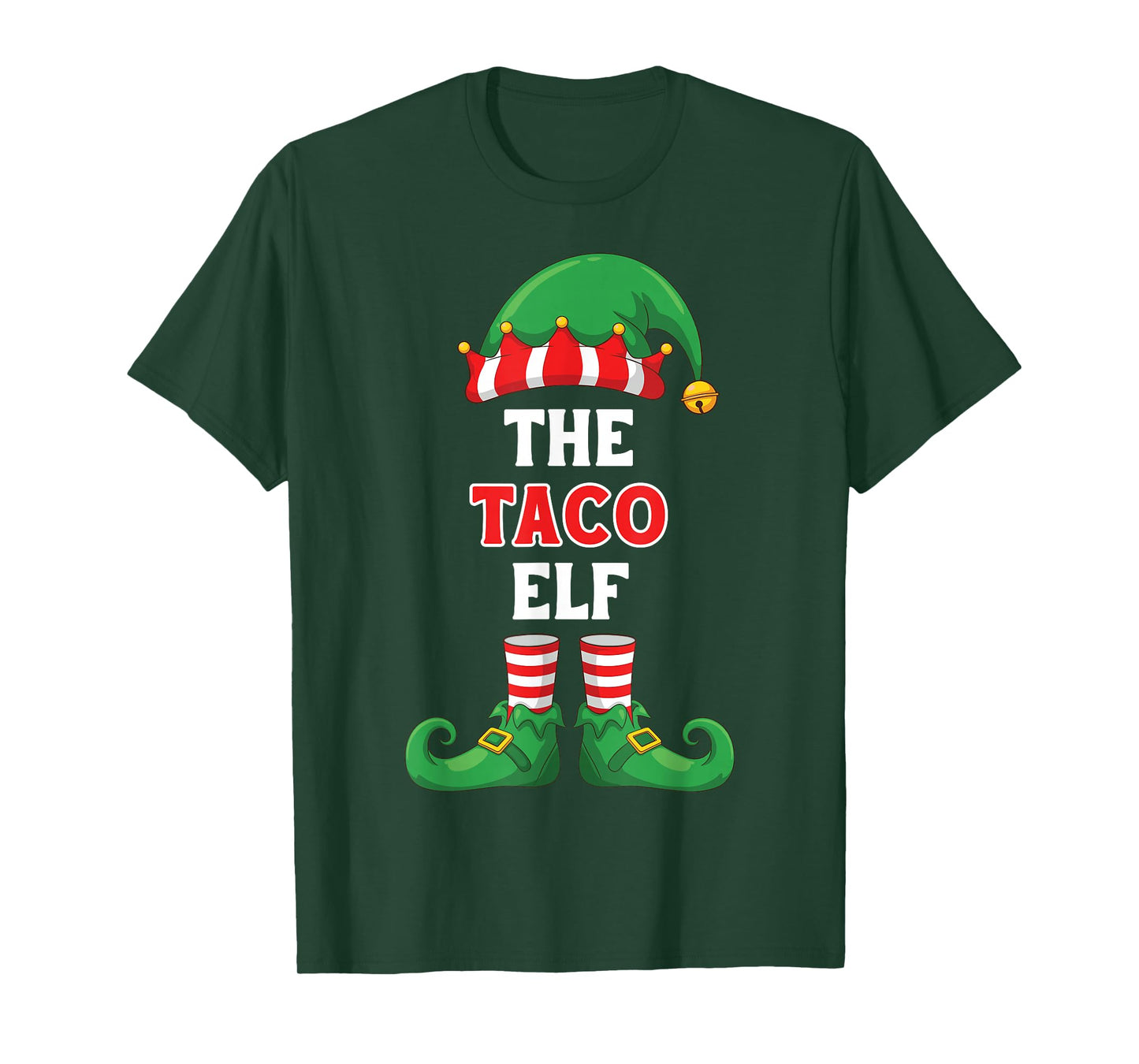 The Taco Elf Shirt Funny Christmas for Taco Lover Foodie Top T-Shirt