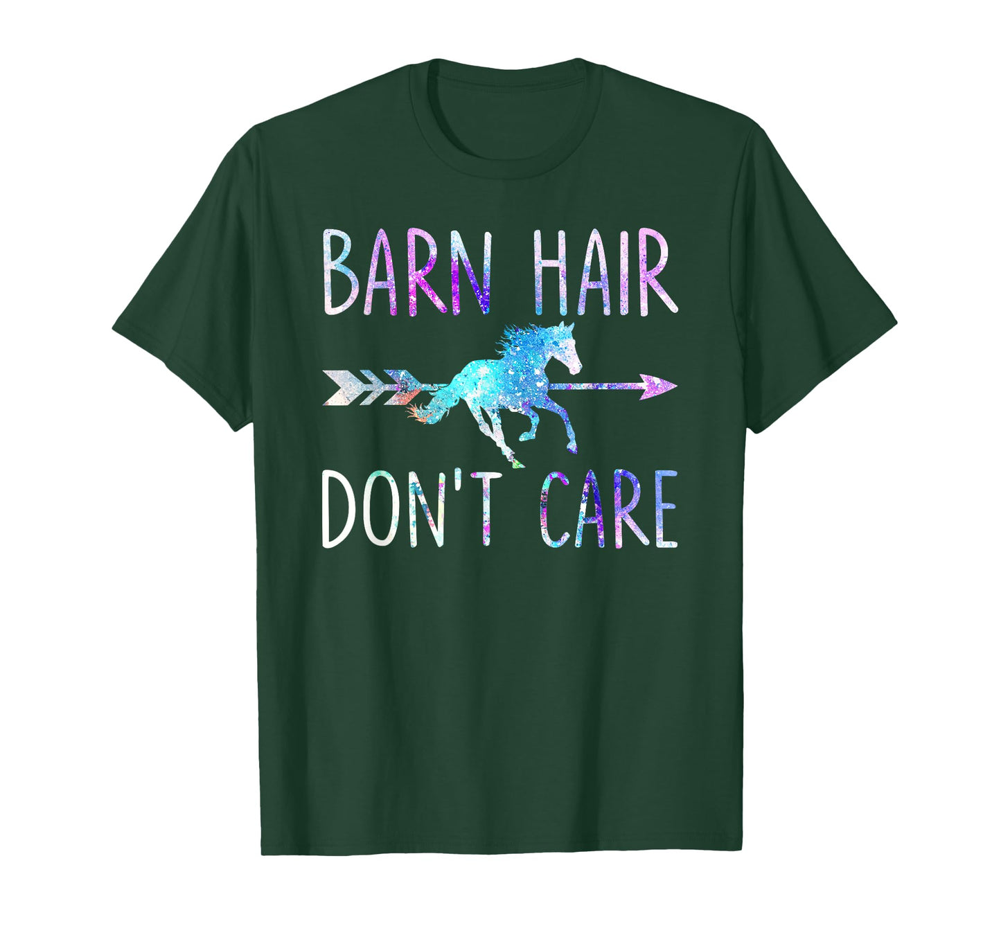 BARN HAIR DON'T CARE Love Horse Riding Equestrian Rider Girl T-Shirt