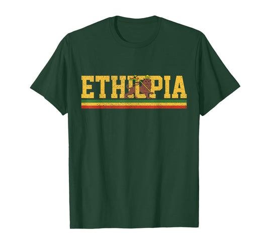 Ethiopia - Lion Judah Flag Rastafari African Rasta T-Shirt
