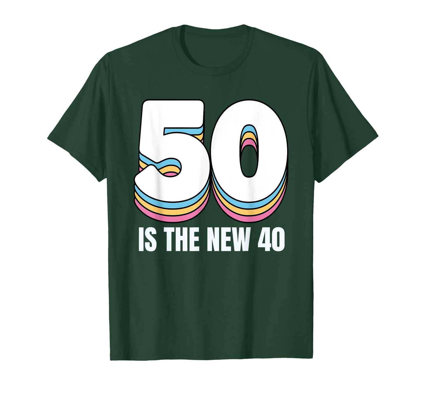 50 Is the New 40 Funny Womens Retro Colorful 50th Birthday T-Shirt