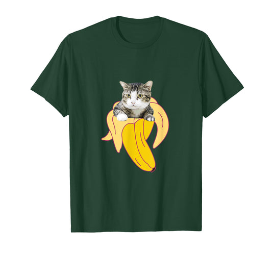 Bananya Banana Funny Cat T-Shirt Cute T-Shirt for Men Women Kids