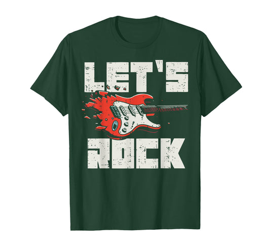 Lets Punk Rock Electric Guitar Cool Rocker Boys Kids Men T-Shirt