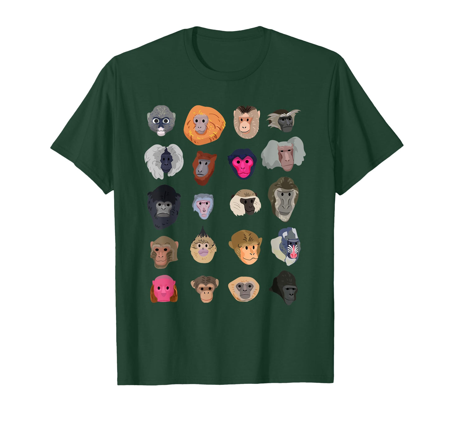 Funny Monkey Art For Men Women Kids Zoo Animal Monkey Lovers T-Shirt