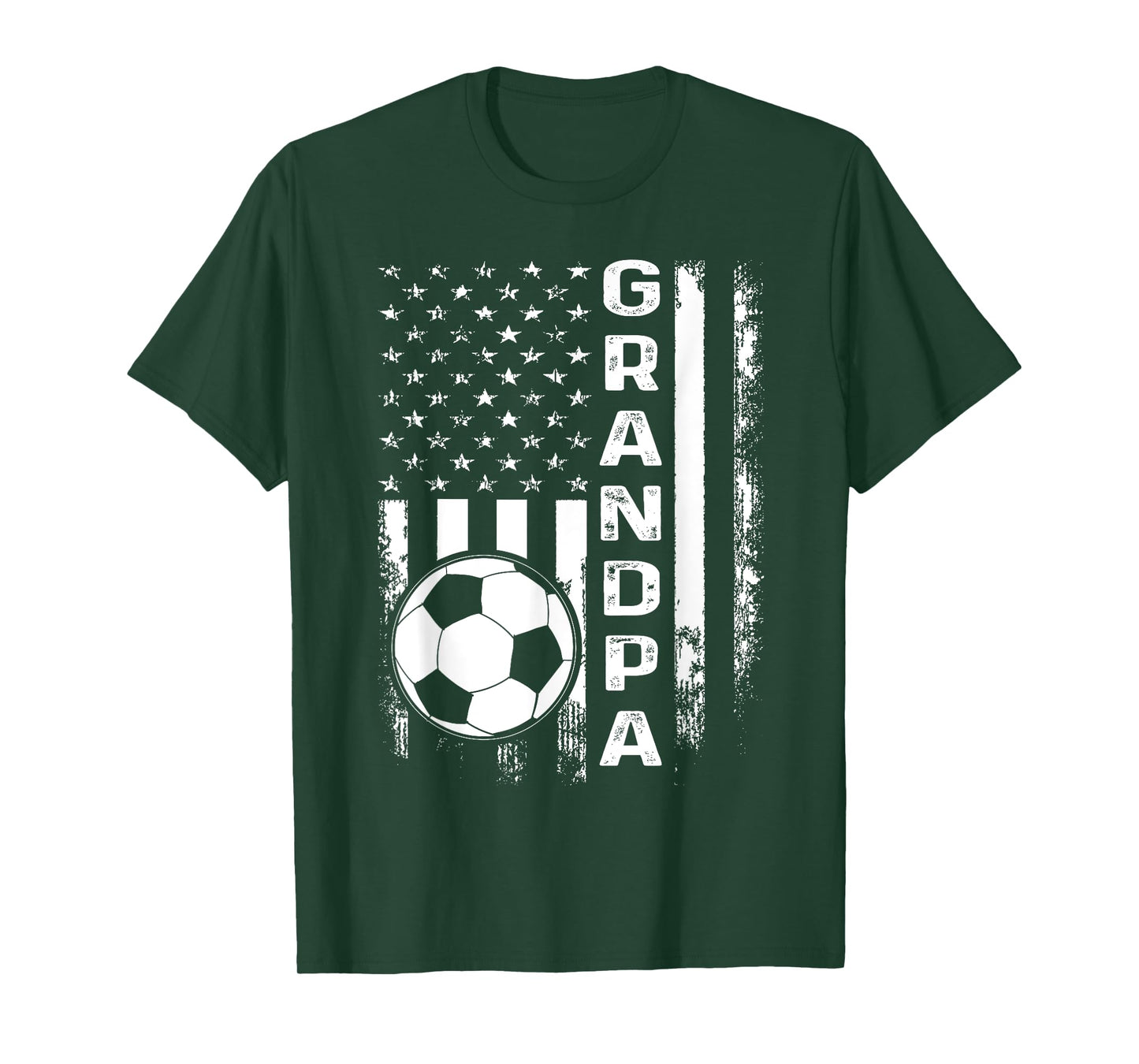 Soccer Grandpa American Flag Vintage Christmas Xmas Women Kids Men T-Shirt