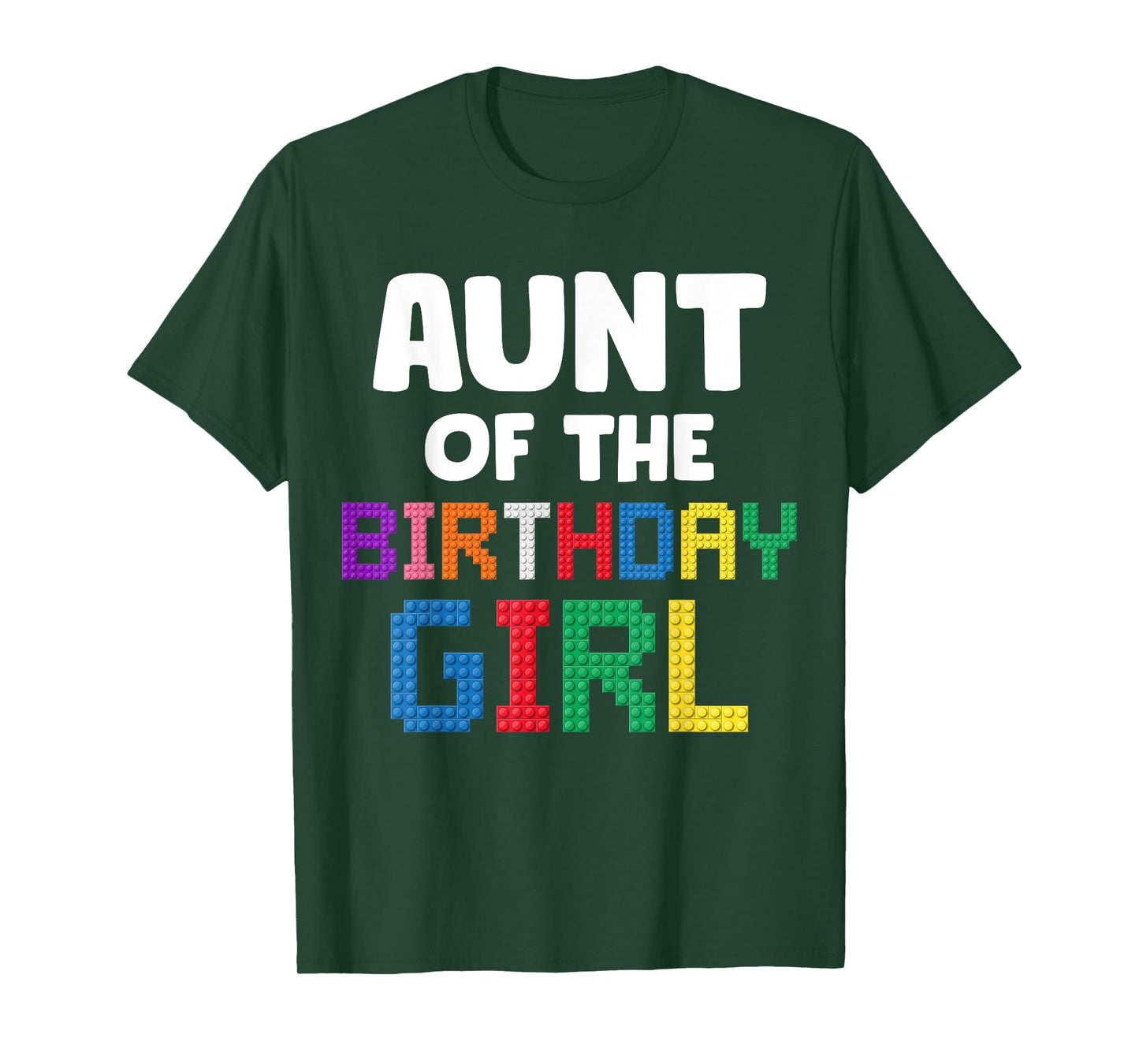 Aunt of the Birthday Girl Master Builder Bricks Blocks T-Shirt