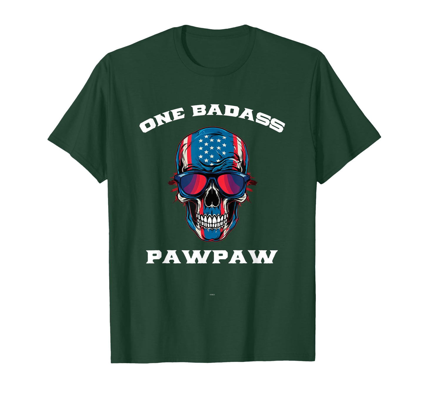 One Badass PawPaw American Flag US 4th of July USA Paw-Paw T-Shirt