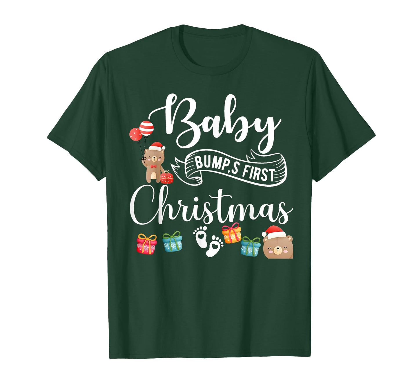 Cute Pregnancy Announcement Baby Bump First Christmas T-Shirt