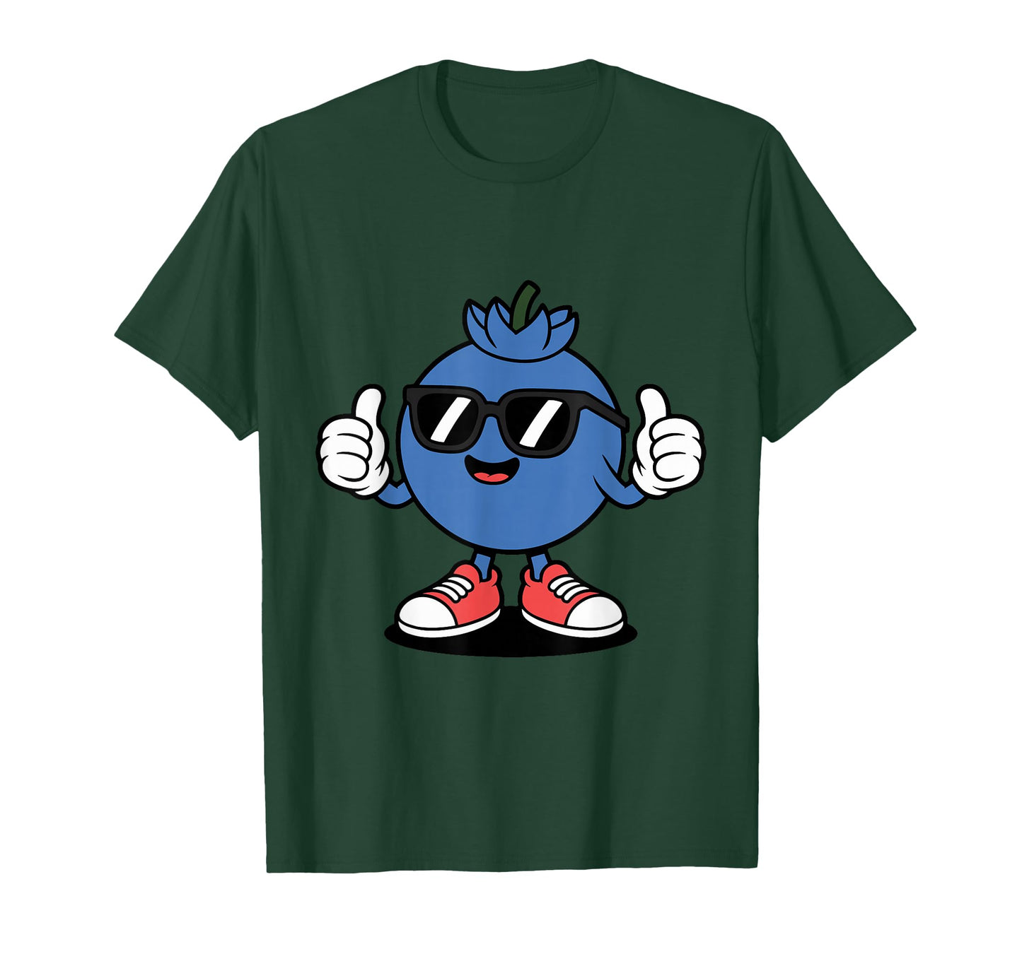Cool Blueberry Lovers Funny Fruit Cartoon Character Design T-Shirt