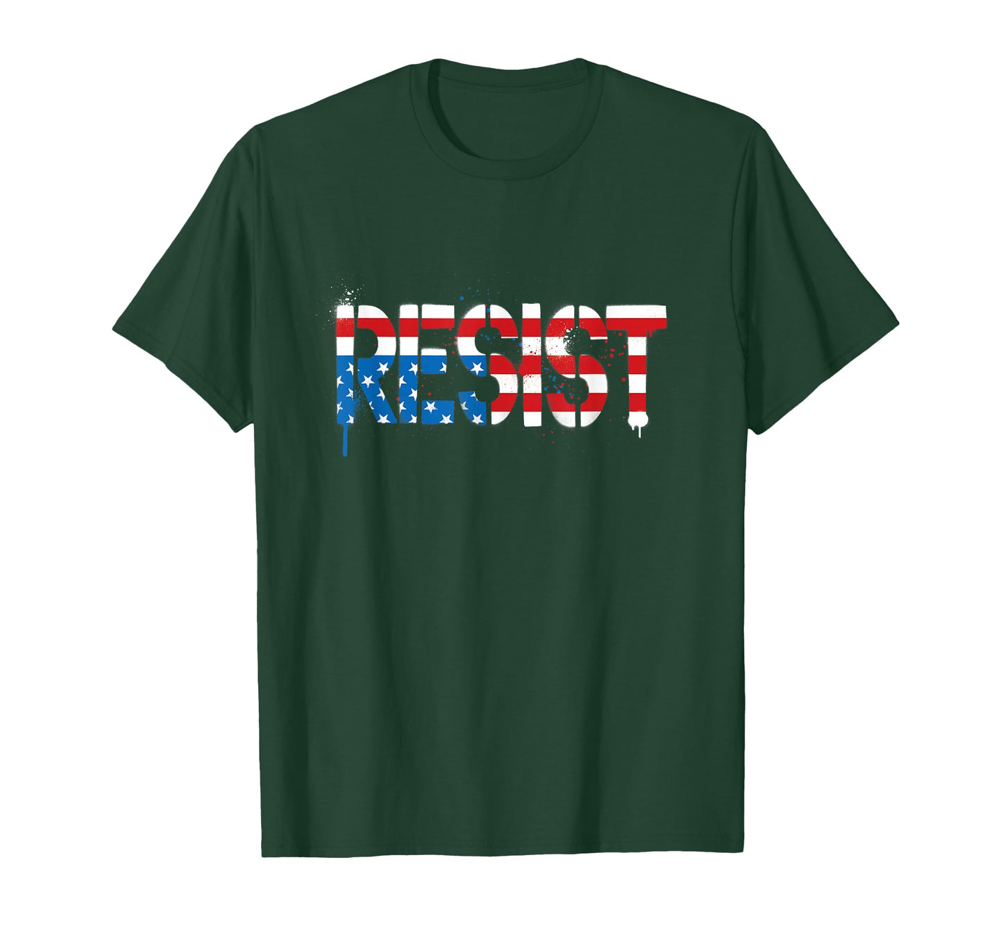 Resist Distressed Upside Down American Flag USA T-Shirt