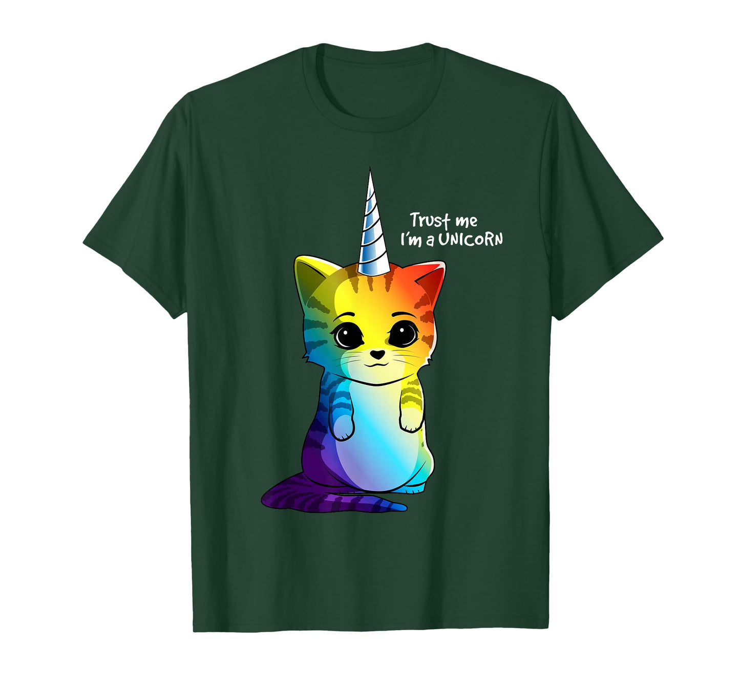 Caticorn T Shirt Unicorn Cat Kittycorn Girls Women Rainbow T-Shirt