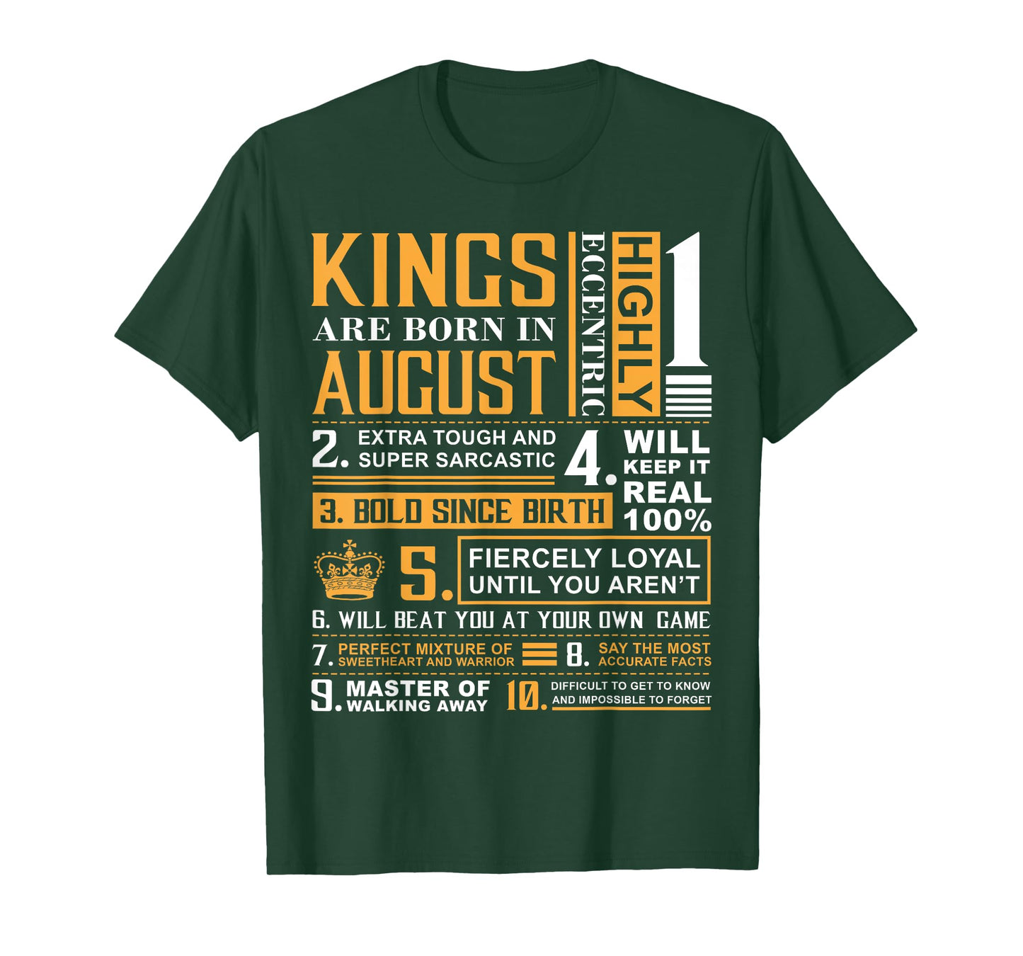 Birthday Gifts - Kings are Born In August T-Shirt T-Shirt