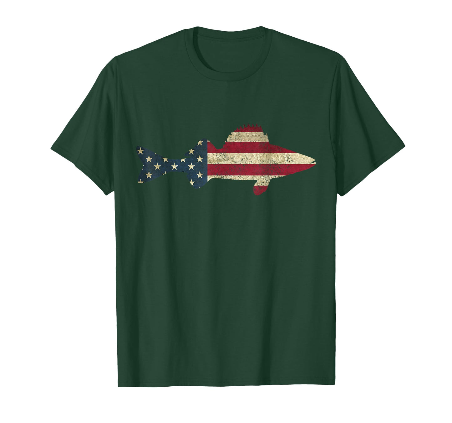 Walleye Fishing American Flag Zander Fisherman T-Shirt