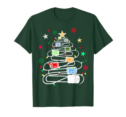Chemistry Lab Scientist Phlebotomist Christmas Test Tubes Christmas Tree T-Shirt for Medical Professionals, Science Enthusiasts, Lab Technicians, Unisex-Adults, Black, Small, Short Sleeve, Winter