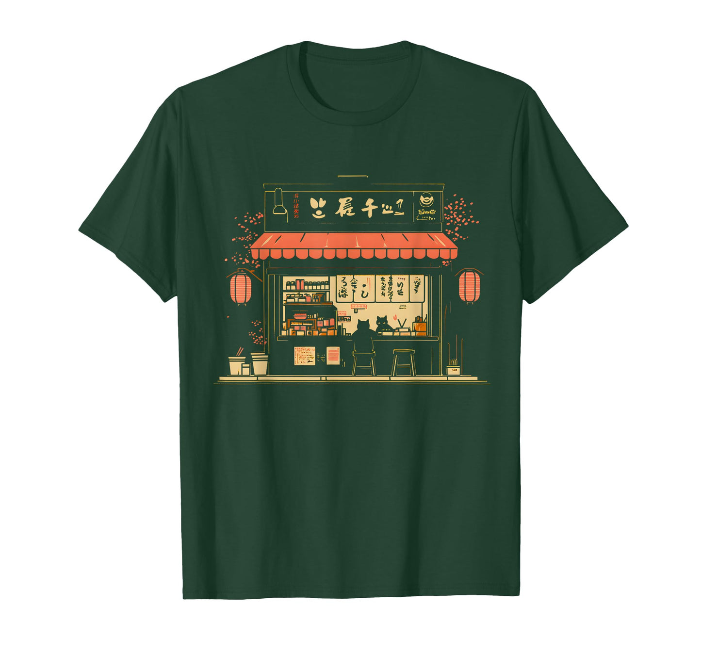 Ramen Shop Japanese Cat Kawaii Vintage Japanese Noodles T-Shirt