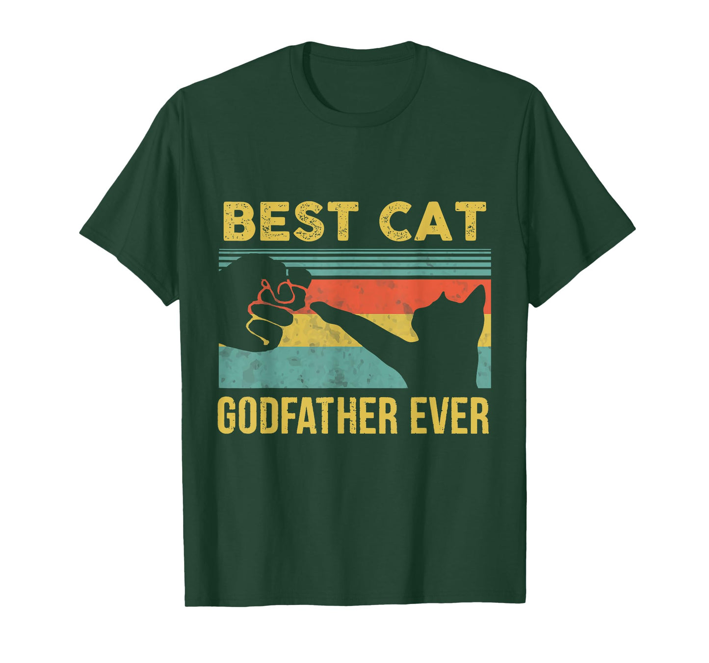 Best Cat Godfather Ever Vintage Cats Happy Father's Day T-Shirt