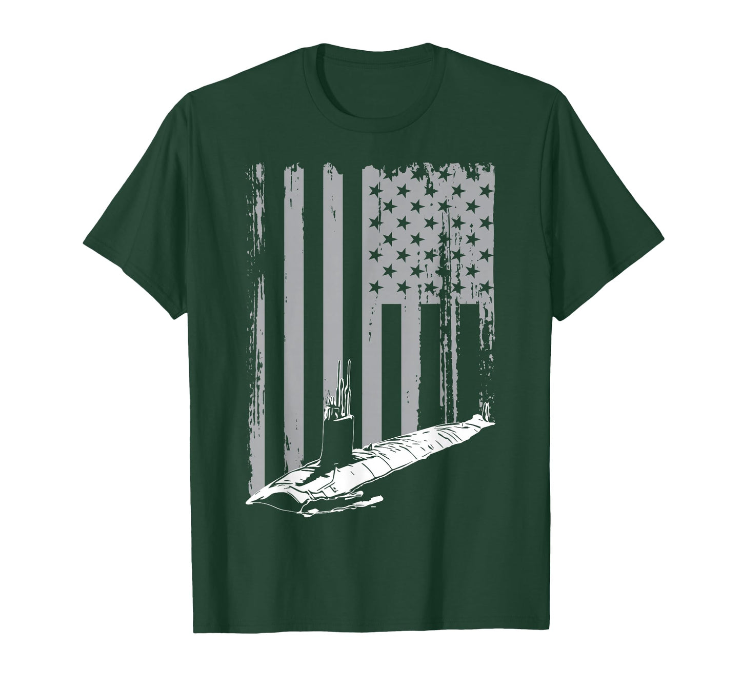 Submariner American Flag Patriotic Submarine Veteran Grandpa T-Shirt