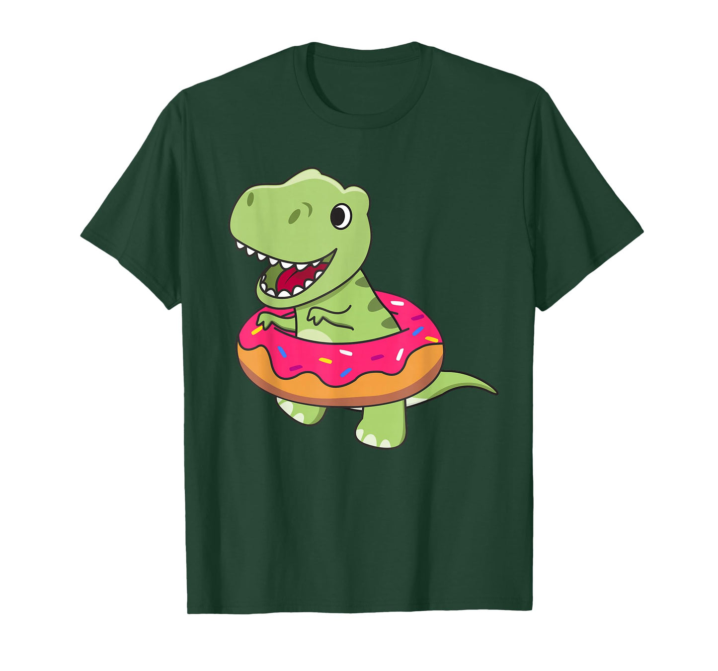 Cute T-Rex Dinosaur Funny Animals In Donut Sweet Pastry T-Shirt