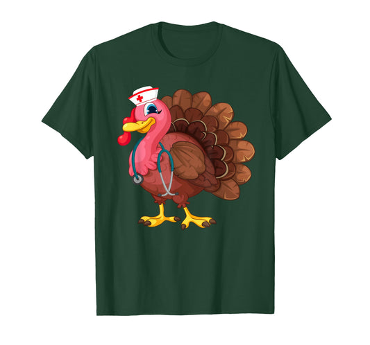 Cute Nurse Gifts Turkey Funny Thanksgiving Doctor Nursung T-Shirt