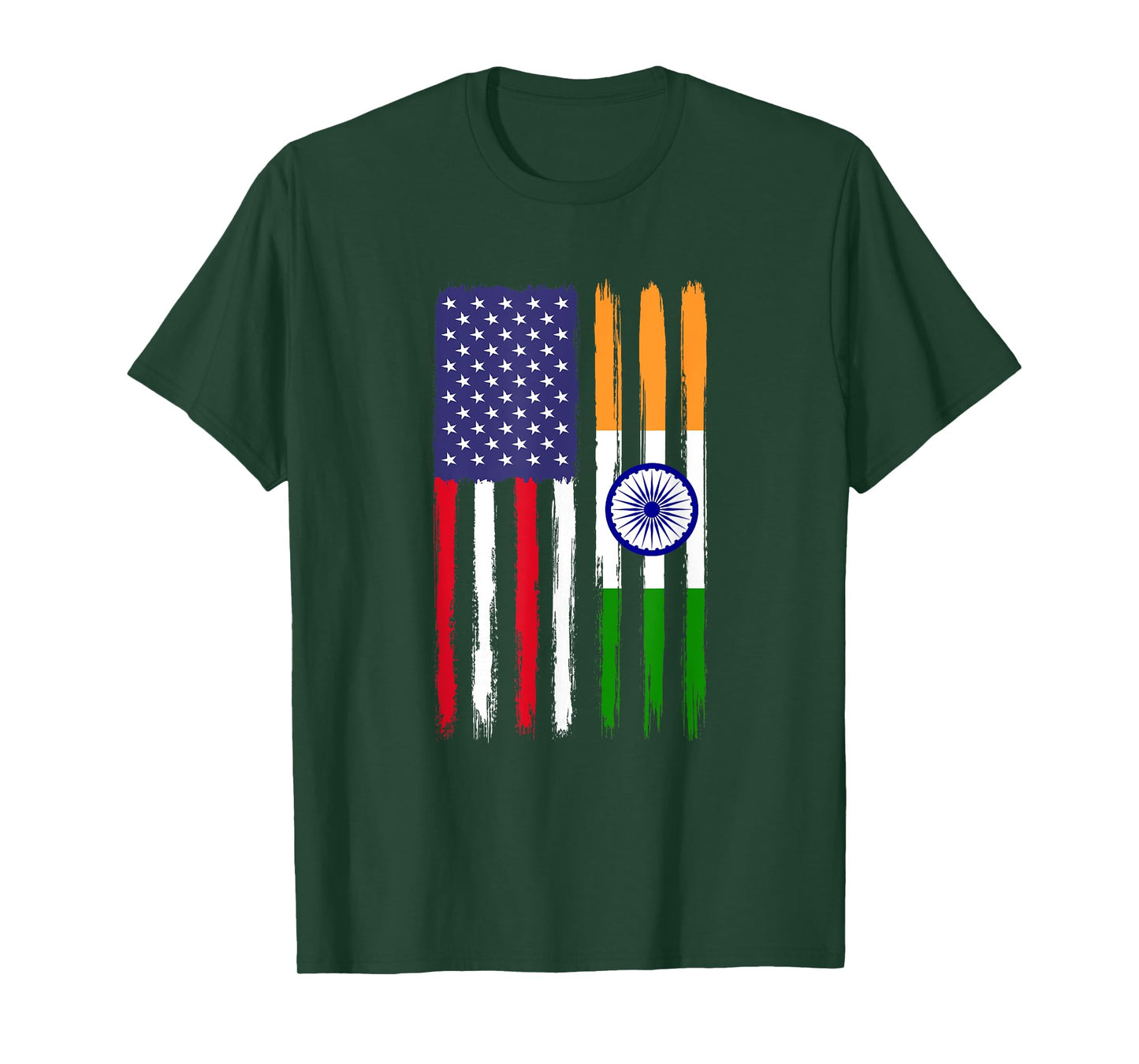 Indian Roots Half American Flag Patriotic Indian T-Shirt