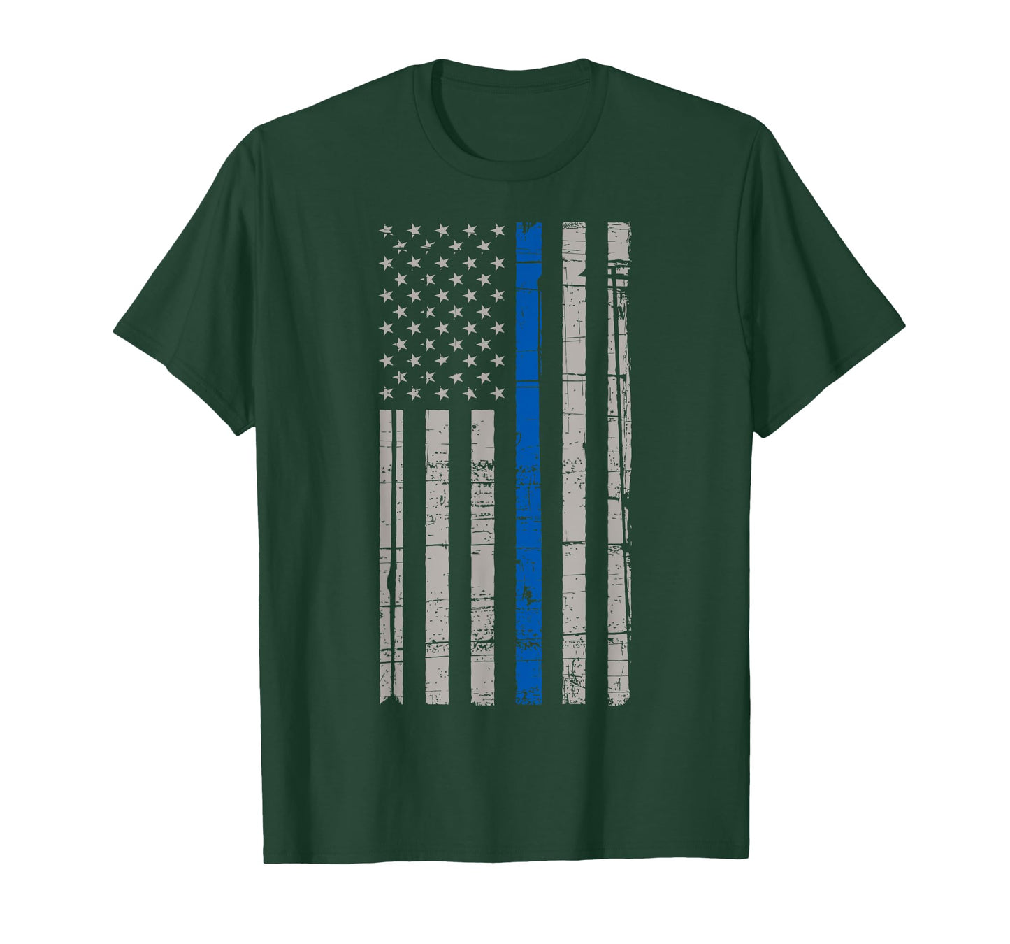 Thin Blue Line American Flag T Shirt Law Enforcement LEO