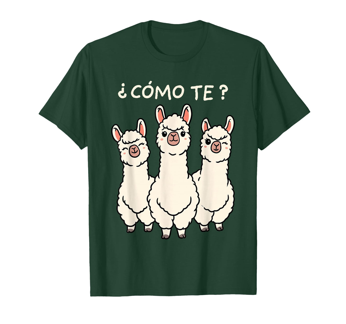 Como Te Llamas Shirt Funny Llama Spanish Teacher Joke T-Shirt