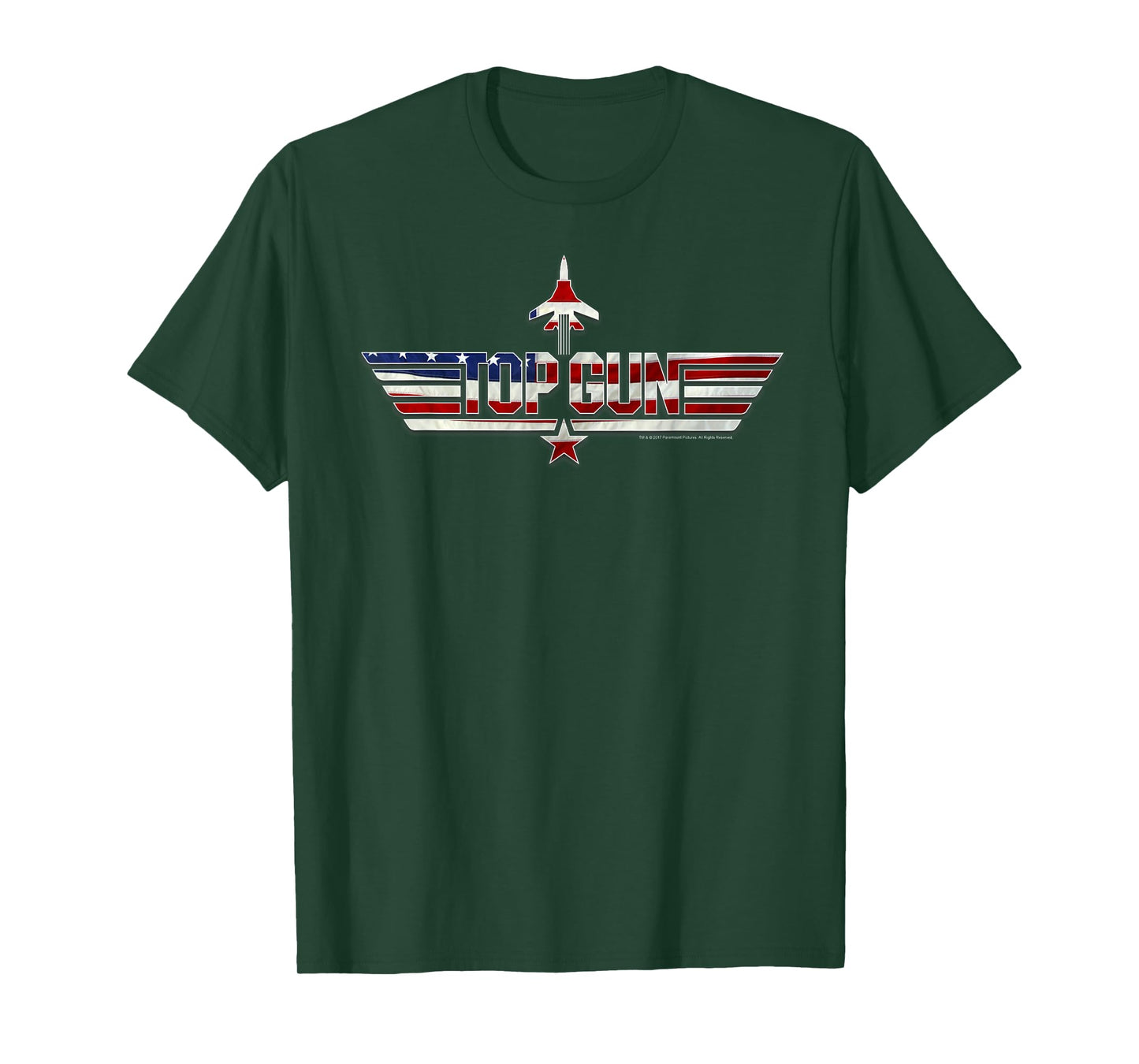 Top Gun American Flag Stars and Bars Logo Action Movie T-Shirt