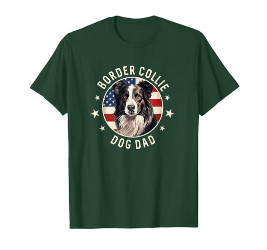 Border Collie Dog Owner Gifts for Men, Border Collie Dad T-Shirt