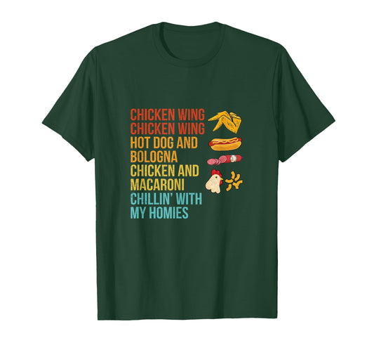 Chicken Wing Chicken Wing Hot Dog and Bologna T-Shirt
