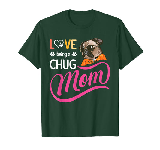 Cute Chug Mama, Dog Mom For Women, Girl And Her Dog Lover T-Shirt