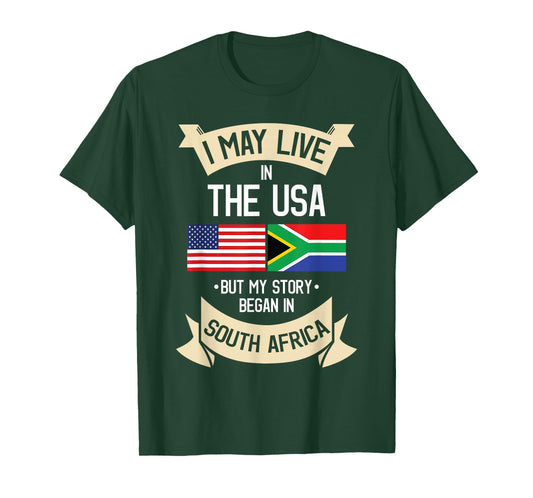 South Africa American Flag USA South African Roots Gifts Women Girls Kids Men T-Shirt