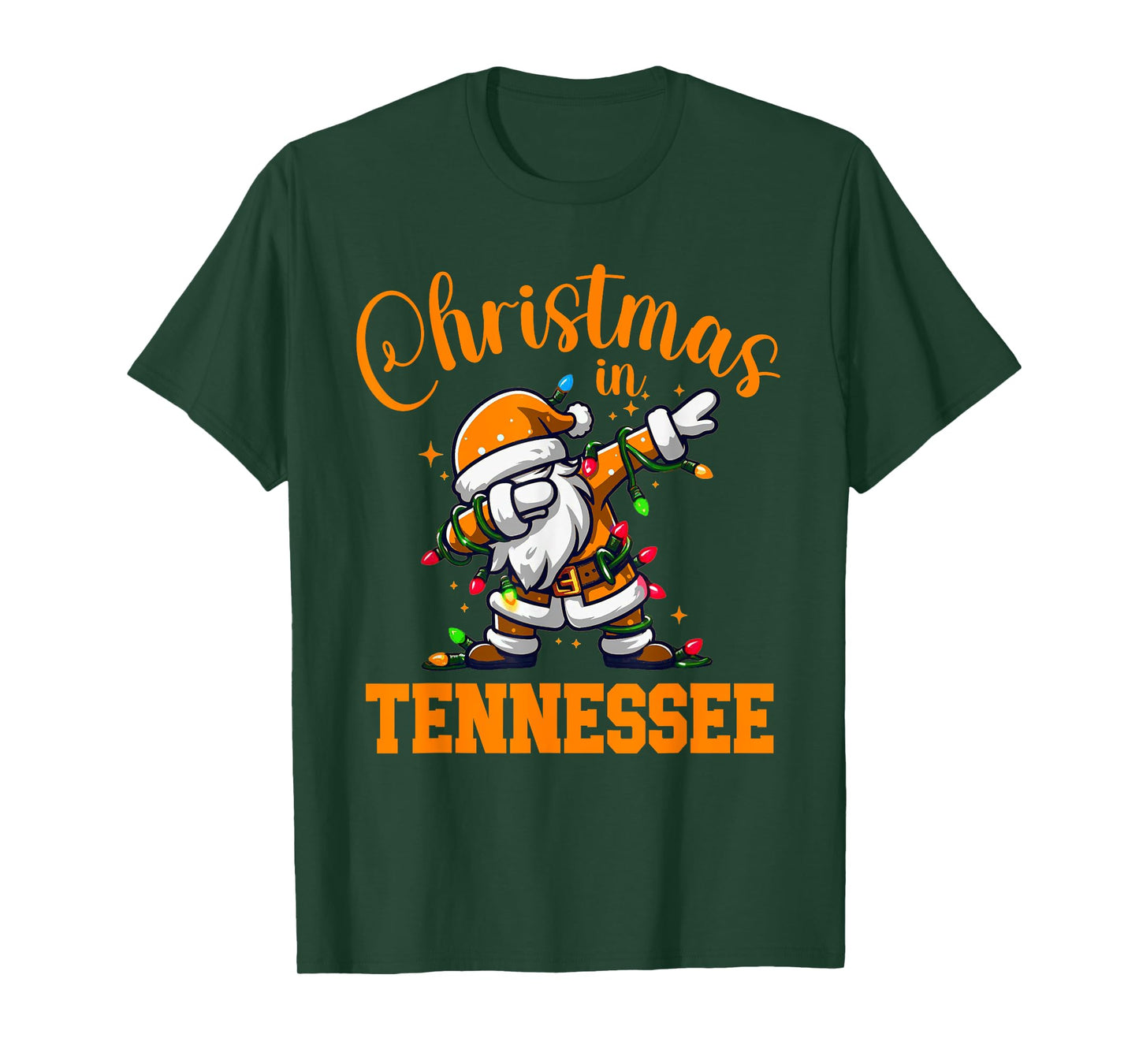 Merry Christmas In Tennessee Funny Dabbing Santa Claus T-Shirt