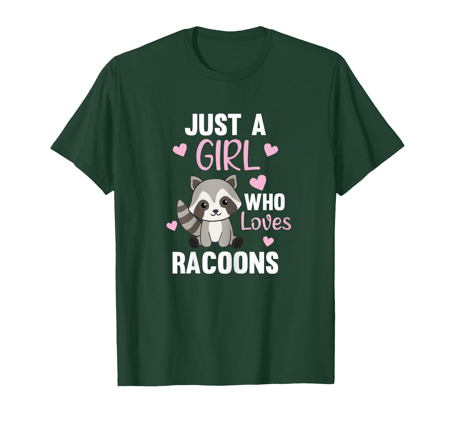 Just A Girl Who Loves Racoons Kawaii Raccoon for Girls T-Shirt